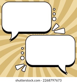Comic Blank Speech Bubble With Copy Space Over Color Background Design. Empty Template In Explosion Framework Representing Fancy Add and Attractive Message.