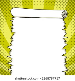 Comic Blank Speech Bubble With Copy Space And Colorful Doodles. Design Of Empty Template In Explosion Framework Representing Social Media Messaging And Connecting.