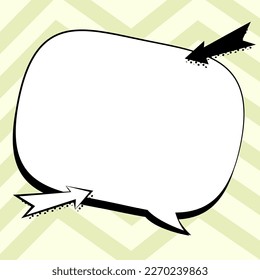 Comic Blank Speech Bubble With Copy Space And Colorful Doodles. Design Of Empty Template In Explosion Framework Representing Social Media Messaging And Connecting.
