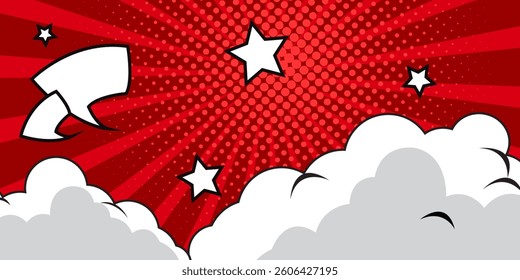 Comic blank text speech bubbles in pop art style vector illustration