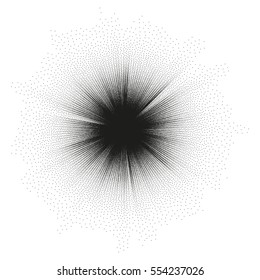 Comic blast action, blank on halftone background. EPS 10 vector file included