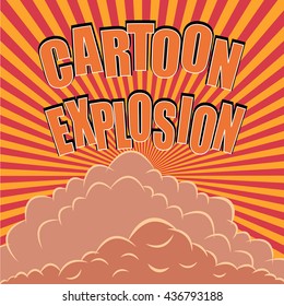 Comic blast wave. Cartoon boom on funny spiral background. Animation book explosion.