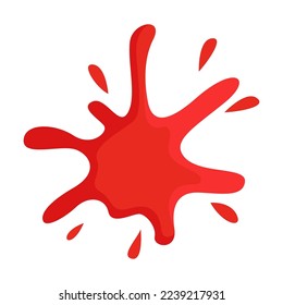 Comic blood trace on white background. Pop art illustration. Explosion, bang, weapon concept