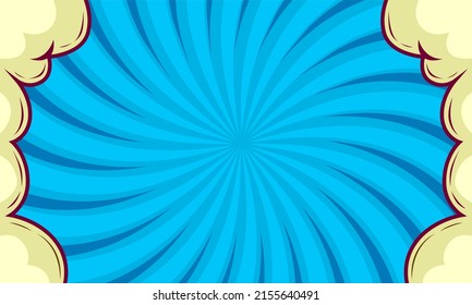 Comic blue background with cloud 