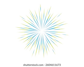 Comic blur colorful motion lines with radial focus for high energy effects. Graphic high speed explosion. Comic High Speed Ray, design for manga and anime schedule . Vector.