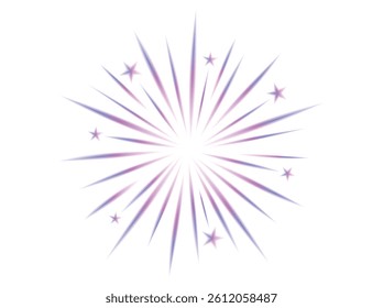 Comic blurred color lines with motion stars with radial focus for high energy effects. Graphic high speed explosion. Comic high speed beam, design for manga and anime . Vector.