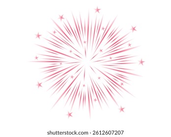 Comic blurred color lines with motion stars with radial focus for high energy effects. Graphic high speed explosion Comic high speed beam, design for manga and anime graphics. Vector.