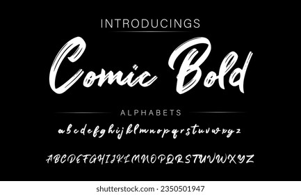 Comic Bold Vintage Brush Script Modern Alphabet. Retro Typeface. Textured unique brush in alphabet style. Letters.Vector Alphabet. Exclusive Custom Letters.