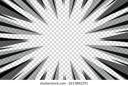 Comic book action line. Speed ​​line manga frame. Cartoon background. Vector illustration