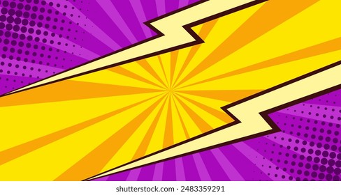 Comic book action lines. Speed lines Manga frame. Cartoon background.