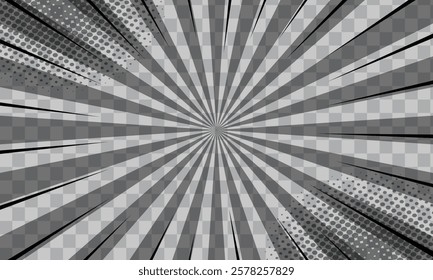 Comic book action lines. Speed lines Manga frame. White speed line vector background. Abstract illustration wallpaper for banner business social media advertising. comic backdrop template design.