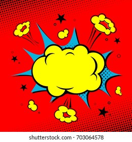 Comic book art vector. Yellow cloud.