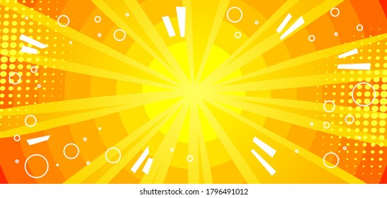 Comic book background. Abstract cartoon explosion design illustration. Vector comics banner backdrop.