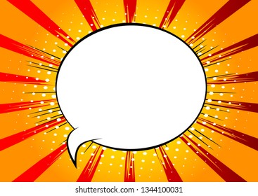 Comic book background with big blank speech bubble.