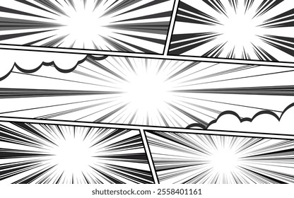 Comic book background in black and white colors. Vector illustration
