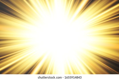 Comic book background. Black and yellow radial lines speed frame. Element of speed or superhero. Vector illustration.