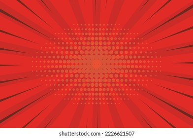 Comic book background. Cartoon rays in retro pop art style. Blank template design. Vector illustration