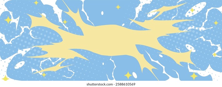 Comic book background with explosion and stars. Vector Illustration.