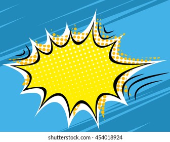 Comic Book Background. Grunge Retro Comic Speech Bubbles. Vector Illustration on Strip Background. Abstract Talking Clouds and Sounds