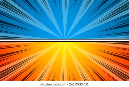 Comic book background. Modern creative pop art halftone style background