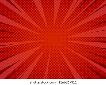 Comic book background, old vintage magazine style, halftone texture, abstract. High quality. Radial background. EPS 10