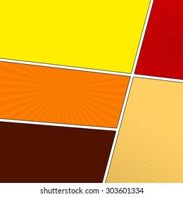 Comic book background pop-art style. Colorful vector illustration. Bright cartoon comics