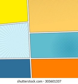 Comic book background pop-art style. Colorful vector illustration. Bright cartoon comics