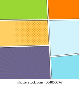 Comic book background pop-art style. Colorful vector illustration. Bright cartoon comics