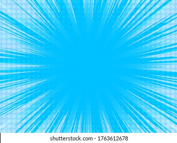 Comic book background. Radial lines speed frame. Vector illustration