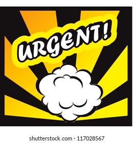 Comic book background Urgent! sign Card Pop Art office stamp with the word urgent