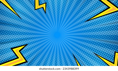 fondo de superhéroe de arte pop vintage de fondo de historietas, fondo cómico con patrón abstracto de punto flash de medio tono vectorial. ilustración vectorial eps 10.