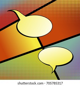 Comic book. Balloons blank. Style pop art.