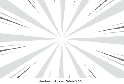 Comic book black and white radial lines background. Manga speed frame. Super hero action. Vector illustration.