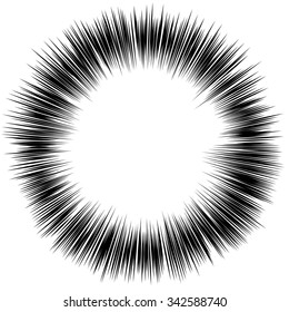 Comic book black and white radial lines background. Manga speed frame.Superhero action. Explosion vector illustration. Square fight stamp.