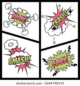 Comic book bubbles. Cartoon explosions funny comical speech clouds
