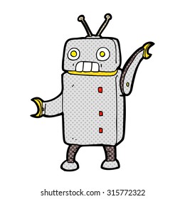 robot divertido de caricatura de historietas