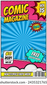 Comic Buch Cartoon Magazin Cover Hintergrund