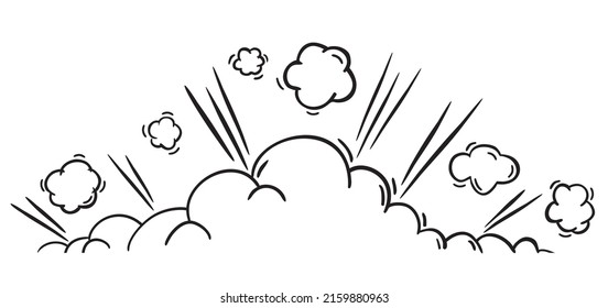 Comic book cartoon speech bubble for text. Cartoon puff cloud text template. Pop art dialog conversation funny smoke steam. Comics explosion symbol.