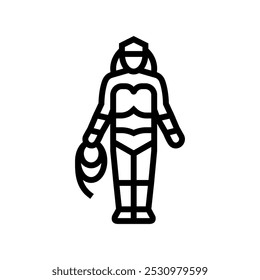 comic book cosplay female line icon vector. comic book cosplay female sign. isolated contour symbol black illustration