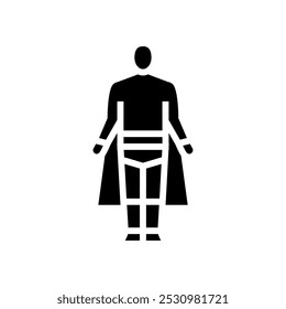comic book cosplay male glyph icon vector. comic book cosplay male sign. isolated symbol illustration