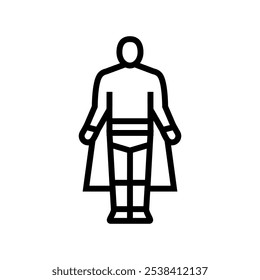 comic book cosplay male line icon vector. comic book cosplay male sign. isolated contour symbol black illustration