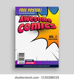 comic book cover magazine design template