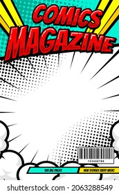 comic book cover magazine template