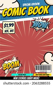 comic book cover magazine template