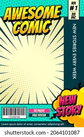 comic book cover magazine template