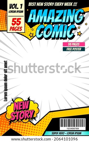 comic book cover magazine template