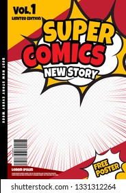 comic book cover page template design