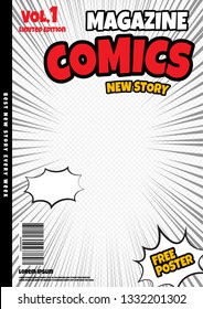 Comic Book Cover Page Template Design