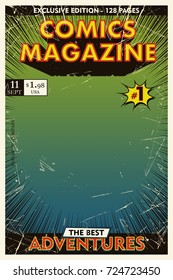 Comic book cover retro. Background gradient. Vector illustration.