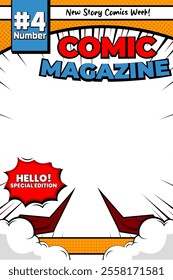 comic book cover template magazine pop art